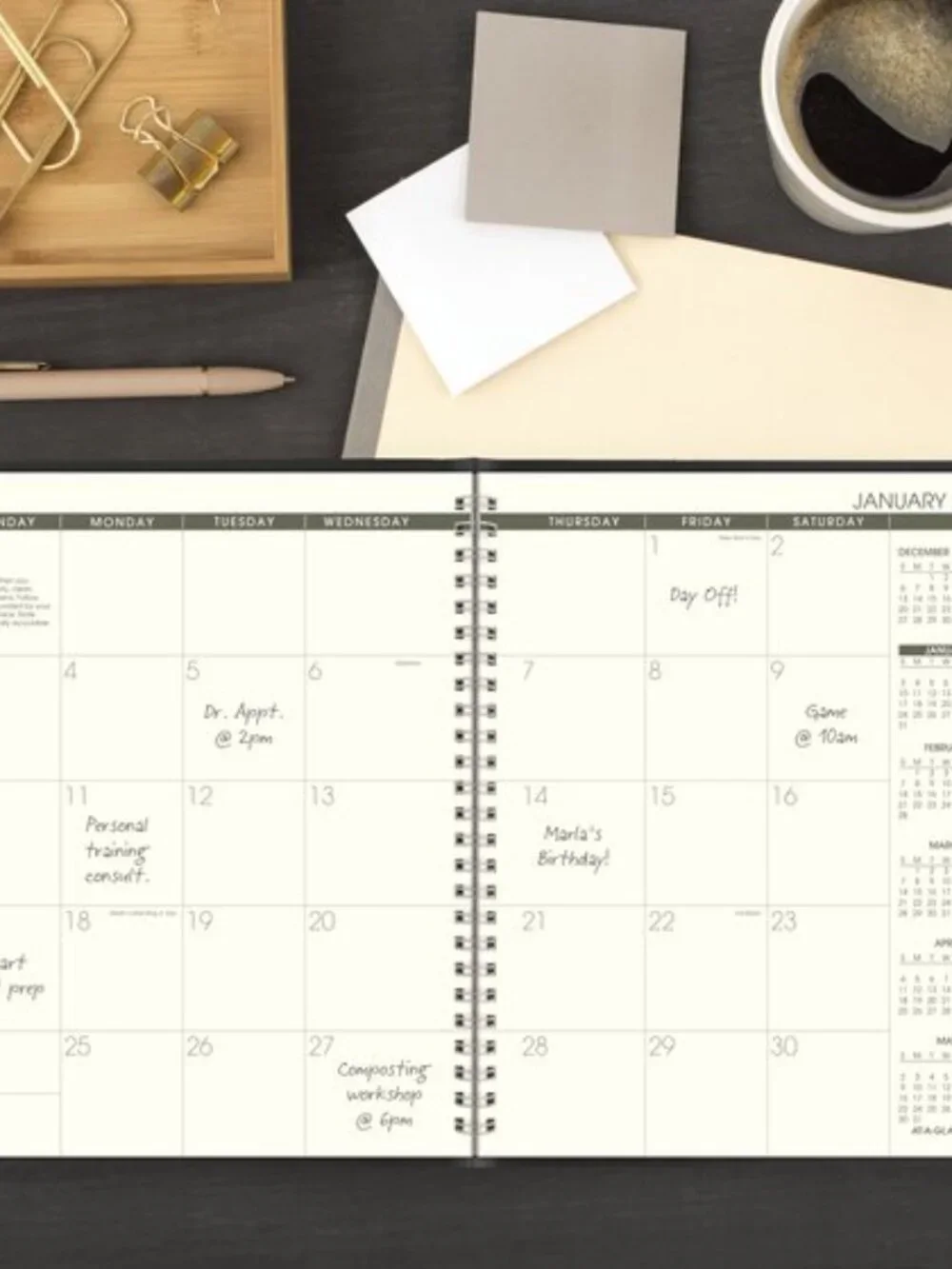 At-A-Glance 2027 Recycled Monthly Planner 12/mo. Jan-Dec Black Office School